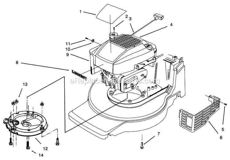 Engine Assembly Diagram and Parts List for 10761B (4900001-4999999)(1994) Lawn Boy Lawn Mower